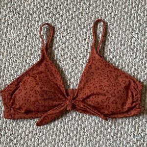 NWOT orange animal print bikini top